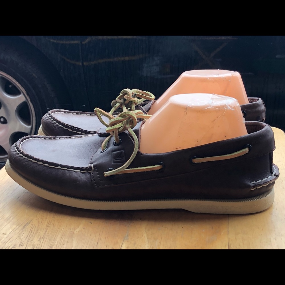 Sperry Top-Sider Men's brown leather boat shoes Size 10M - Picture 4 of 11